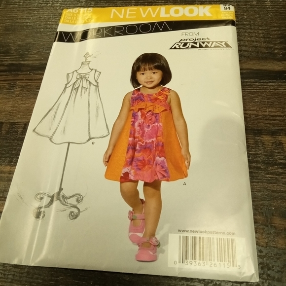 New Look Sewing Pattern A6115 Girl's Dress Sizes 1/2-4 Uncut - Picture 1 of 1